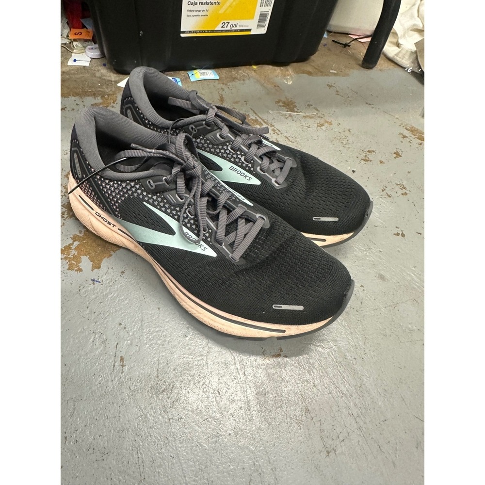 Brooks Ghost 14 Running Shoes Black‎ Pink Women's Size 10 Medium B 1203561B026